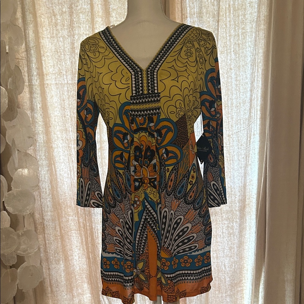 NWT White Mark Multicolor Long Sleeve Dress